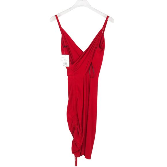 David's Bridal Morgan & Co Red Spaghetti Strap Mini Dress Bodycon Size 0 - Picture 6 of 10